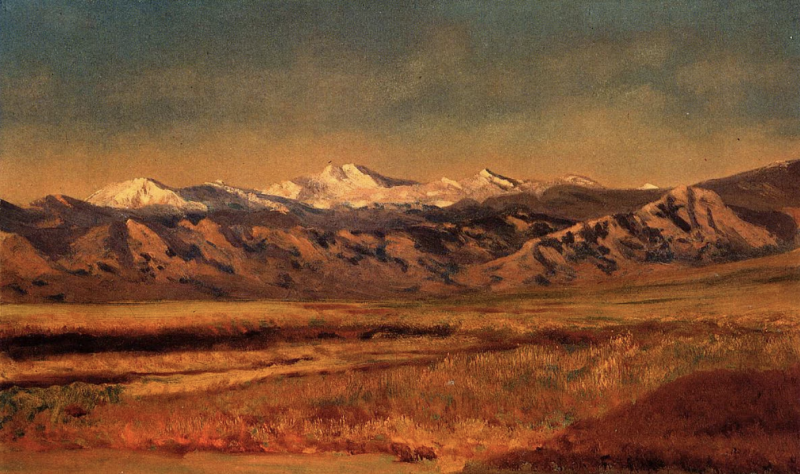 THE GOLDEN HARVEST. The Grand Tetons, by Albert Bierstadt