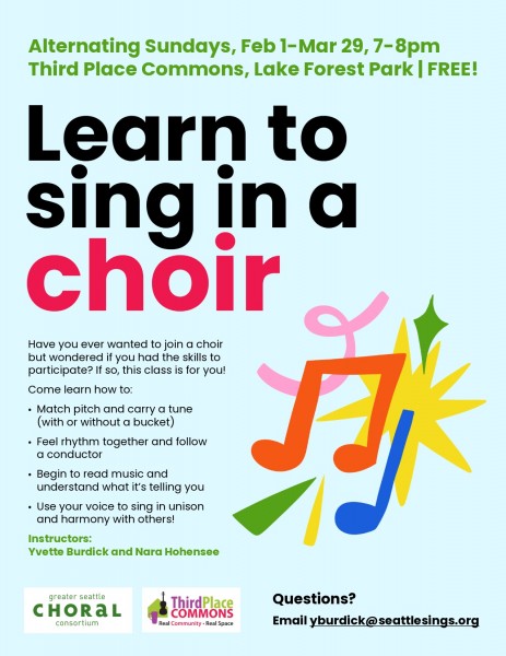 Learn to Sing in a Choir. Colorful flyer for “Learn to Sing in a Choir"