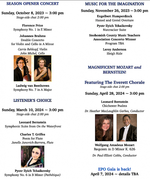 Magnificent Mozart and Bernstein. Everett Philharmonic Season