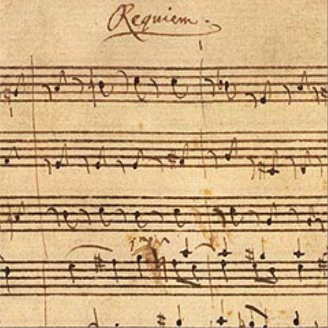 Mozart Requiem. Mozart's manuscript for his final work.