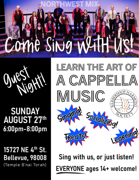 Northwest Mix Guest Night. Come Sing With Us!